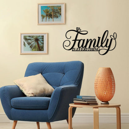 AHYS Family Wall Decor Rustic Metal Family Signs for Farmhouse Home Living Room Bedroom Decor (Everything)