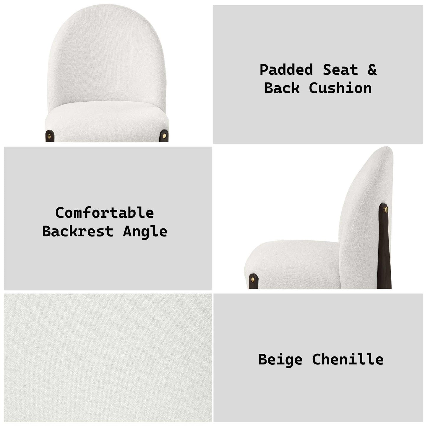 Acme Clayten Wood & Fabric Upholstered Side Chair in Beige & Espresso (Set of 2)
