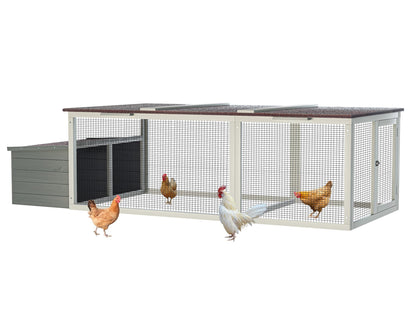 85" Large Wooden Chicken Coop for 2-4 Chickens, Weatherproof Hen House with Nesting Box, Run, Walk-in Poultry Cage with Locks, Outdoor Chicken Duck Coop Rabbit Hutch for Backyard Farm