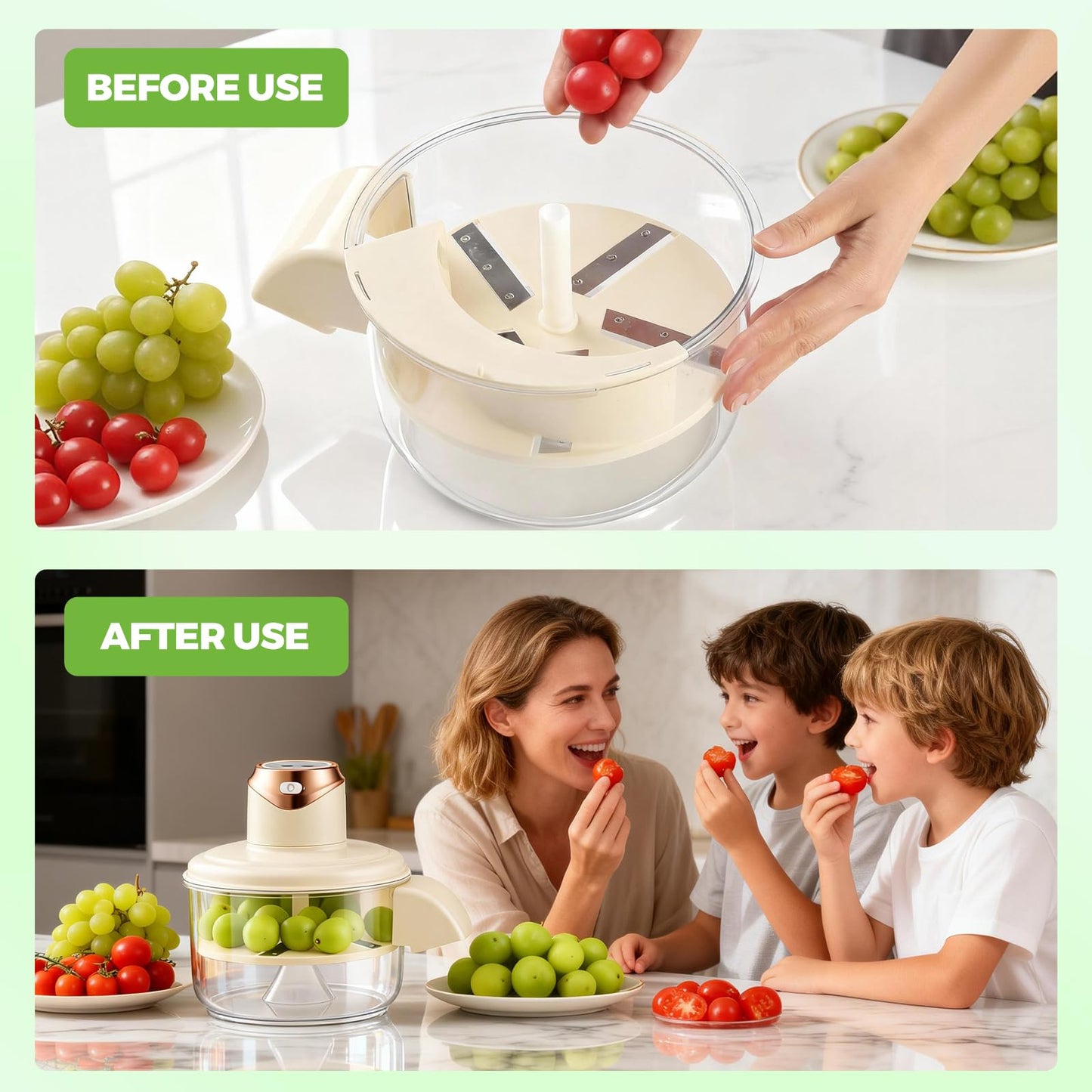 Meuuxe Electric Grape Peeler Machine, 50W High Power Automatic Garlic Peeler & Cherry Tomato Skin Remover, Upgraded 5-Blade System, 1300mAh Rechargeable Fruit Peeling Tool for Salad & Kitchen