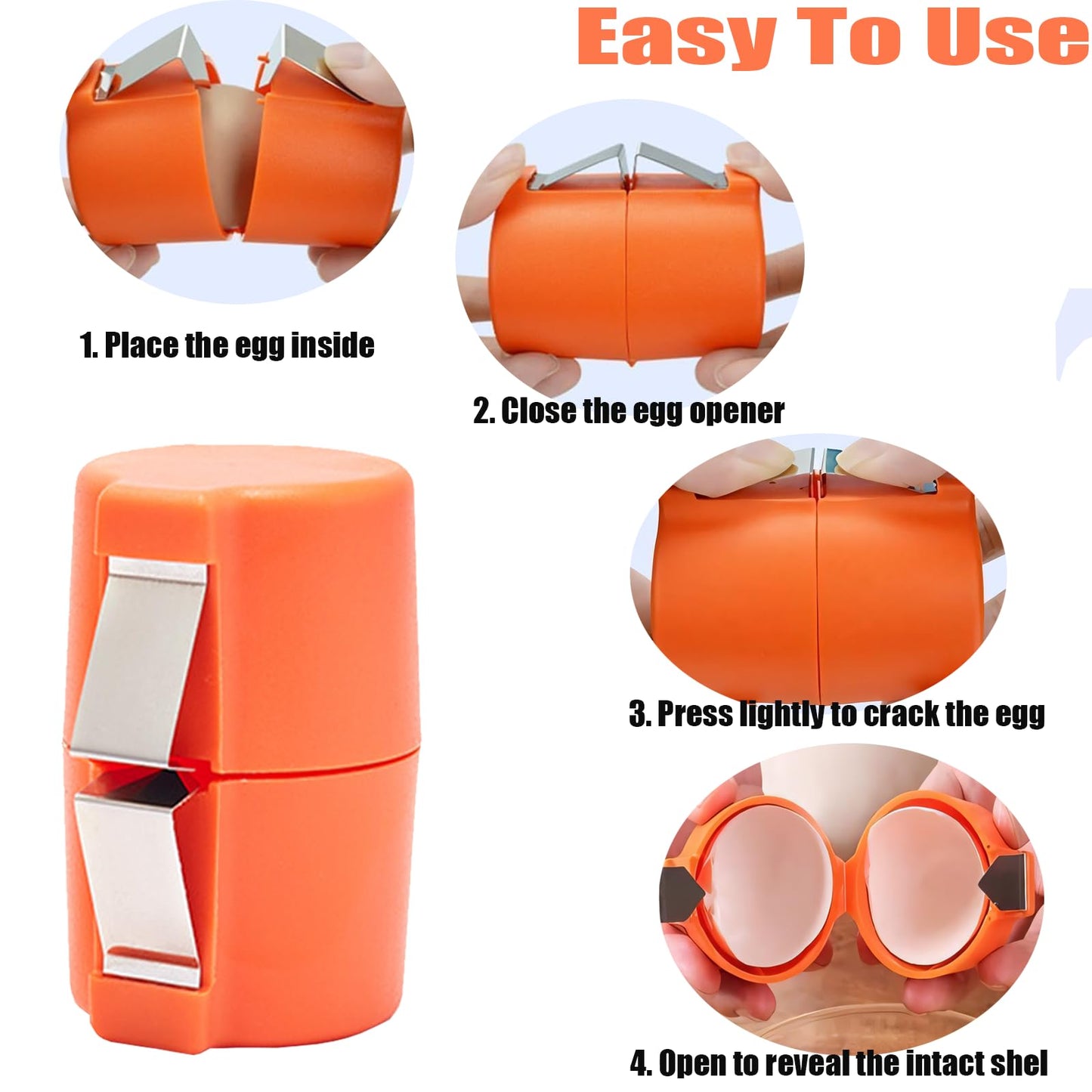 Egg Shell Opener, 3 Pcs Egg Separator for Raw Eggs, 2025 New Egg Cracker Tool, Stainless Steel Eggshell Breaker Egg Shell Cutter Kitchen Gadgets,Quickly Cutting Off Cooked Eggs