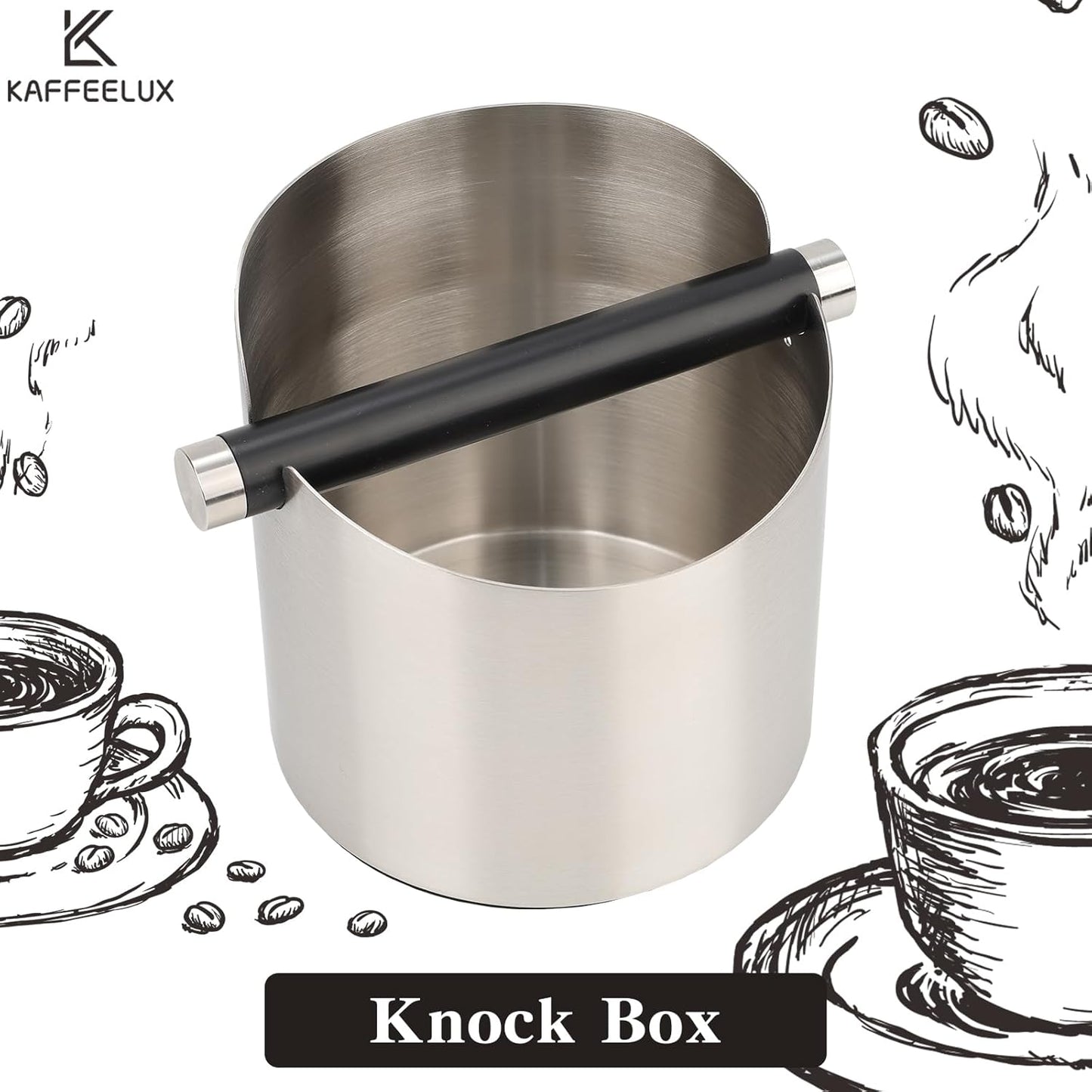 Italian Espresso Tapping Box, Stainless Steel Coffee Grinding Box with Detachable Tapping Rod
