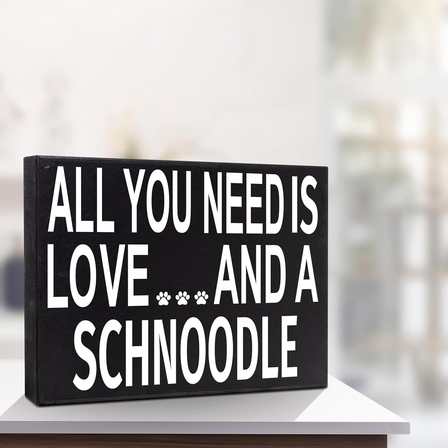 JennyGems All You Need Is Love and a Schnoodle Wooden Sign, Schnoodle Gifts, Wall Hanging, Made in USA