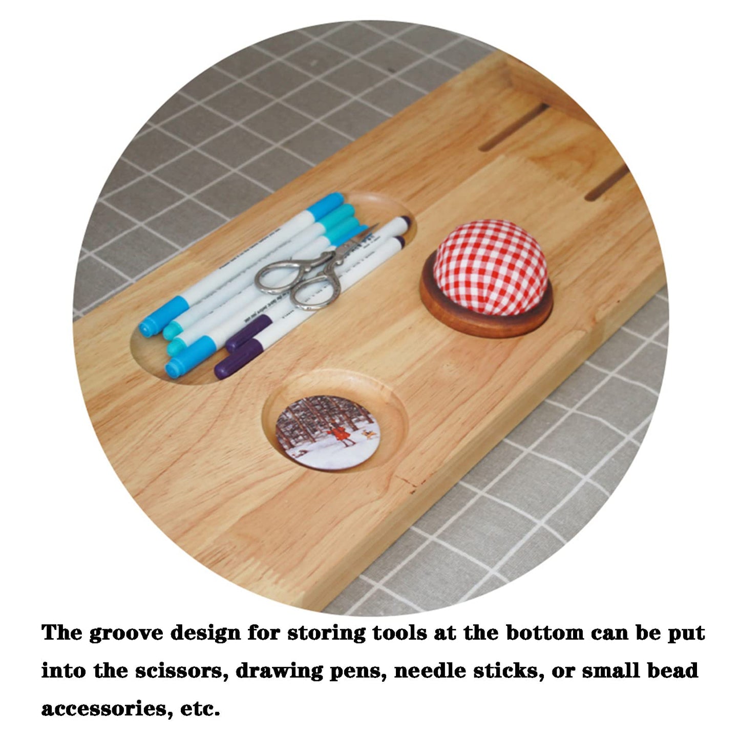 Adjustable Embroidery Stand, Wood Tapestry Cross Stitch Embroidery Frame Holder, Desktop Rotating Embroidery Kit Lap Frame, for DIY Craft Thread Sewing