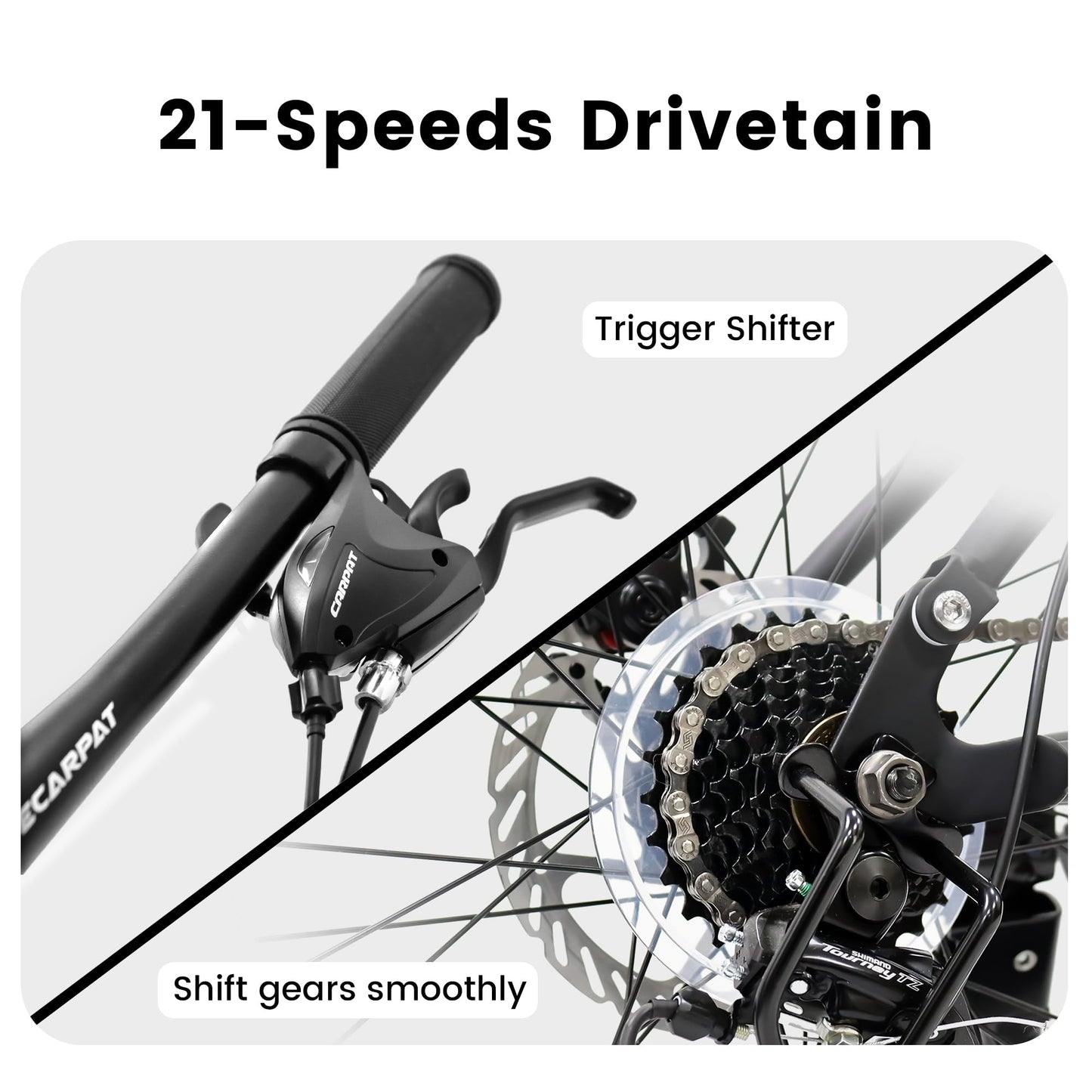ItWorths 26" Full Suspension Mountain Bike Black, 21 Speed Mountain Bicycle with Dual Disc Brakes, Front and Rear Dual Shock Absorbers, Trigger Shifter High-Carbon Steel for Men Women Outdoor Fitness