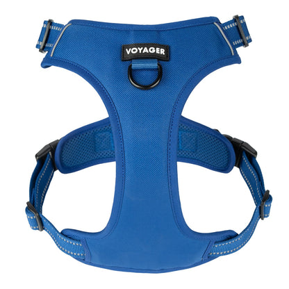 Voyager No Pull Dog Harness for Small Dogs, Dual Leash Attachments, Adjustable Soft but Strong Pet Harness with 3M Reflective Technology, Royal Blue Lattice Nylon, S (Chest: 16-20")
