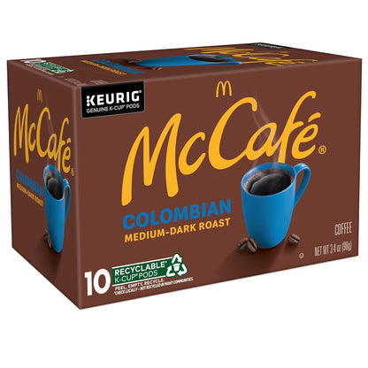 McCafe Colombian Coffee K-Cup Pods - Medium Roast, 60 Count (6 Packs of 10) for Keurig