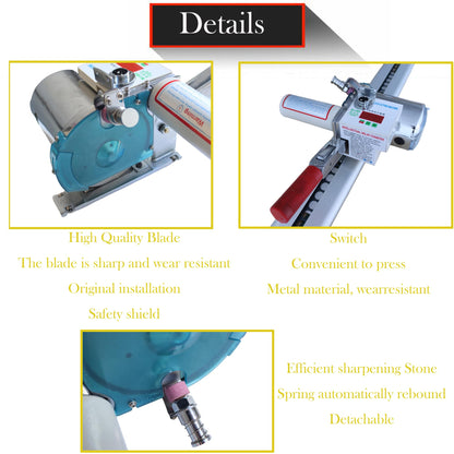 HQHAOTWU Cloth Cutting Machine High Speed Fabric Cutting Machine Cloth Cutter Fabric End Cutter with 86" Rack & Digital Counter for Clothing, Textiles, Leather 220V