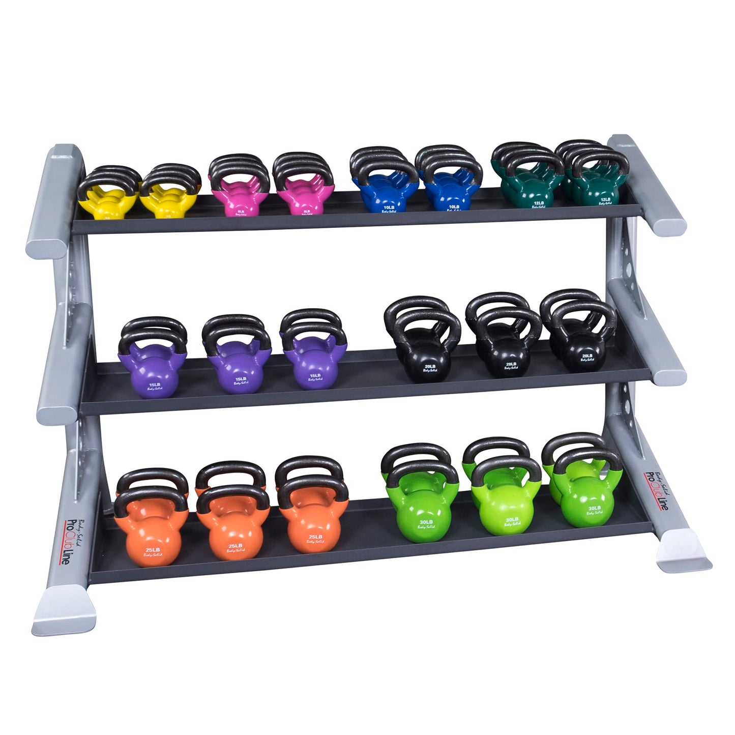 Body-Solid (SDKR1000KB) Pro ClubLine Storage Rack for Dumbbells, Kettlebells and Medicine Balls, Commercial and Home Gym Weight Rack