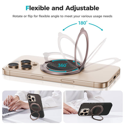 BENKS ArmorPop Magnetic Phone Grip & Stand for MagSafe, 360° Rotation Adjustable Phone Ring Holder for iPhone 17/16/15/14/13/12 Series, Durable Kevlar Design