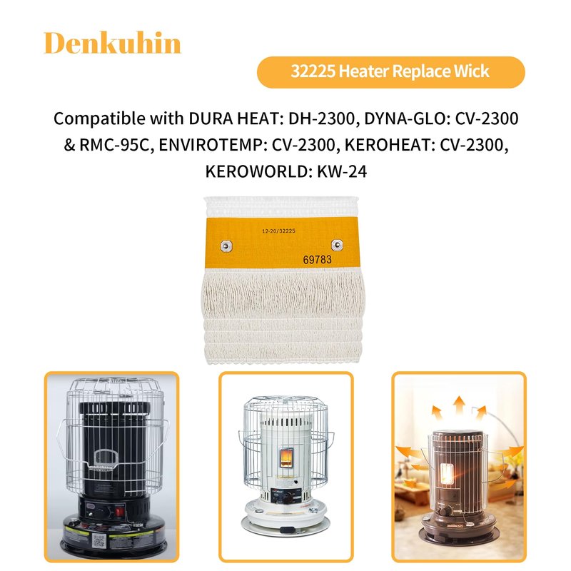 Denkuhin 32225 Kerosene Heater Wick Replacement for Kero World KW-24 (A-H), Dyna-Glo RMC-95C, DURAHEAT DH2300, Heating Wicks for Cotton/Fiberglass