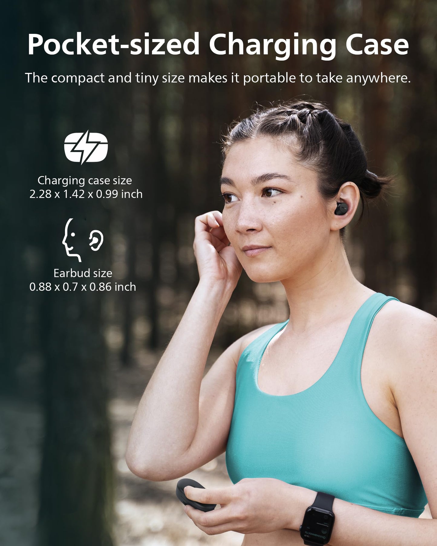Philips TAT1219 True Wireless Bluetooth Earbuds - 18 Hours Play Time, Dynamic Bass, Clear Calls, IPX4 Water Resistant, Black