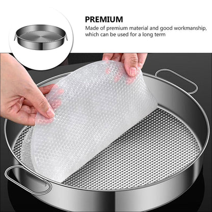 MAGICLULU 10in Stainless Steel Steamer Tray, Non-stick Cooking Plate with Foldable Handles for Buns and Vegetables, Universal Steaming Rack for Pots and Stovetop Cookware, Silver