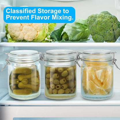 Furwarmy Glass Pickle Jar with Strainer, 25oz Pickle Container with Pickle Holder Keeper Lifter, Pickle Storage Flip Jar for Olives, Gherkins, Sliced Pickles 1