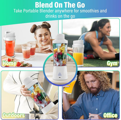 Portable Blender, 360W Personal Blender for Shakes and Smoothies for Kitchen, 24 Oz BPA Free Traveling Juicer Cup and Lid with 6 Blades, Self Cleaning Portable Juicer for Kitchen/Travel/Gym, Black