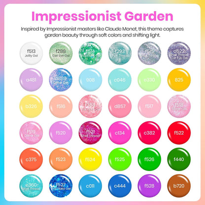 beetles Gel Polish 44pcs Fall Gel Nail Polish Set 36 Colors Brown Burgundy Red Blue Purple Orange Green Black Nude White with Base Top Coat UV LED Needed Salon DIY at Home Gift for Women Colorful Muse