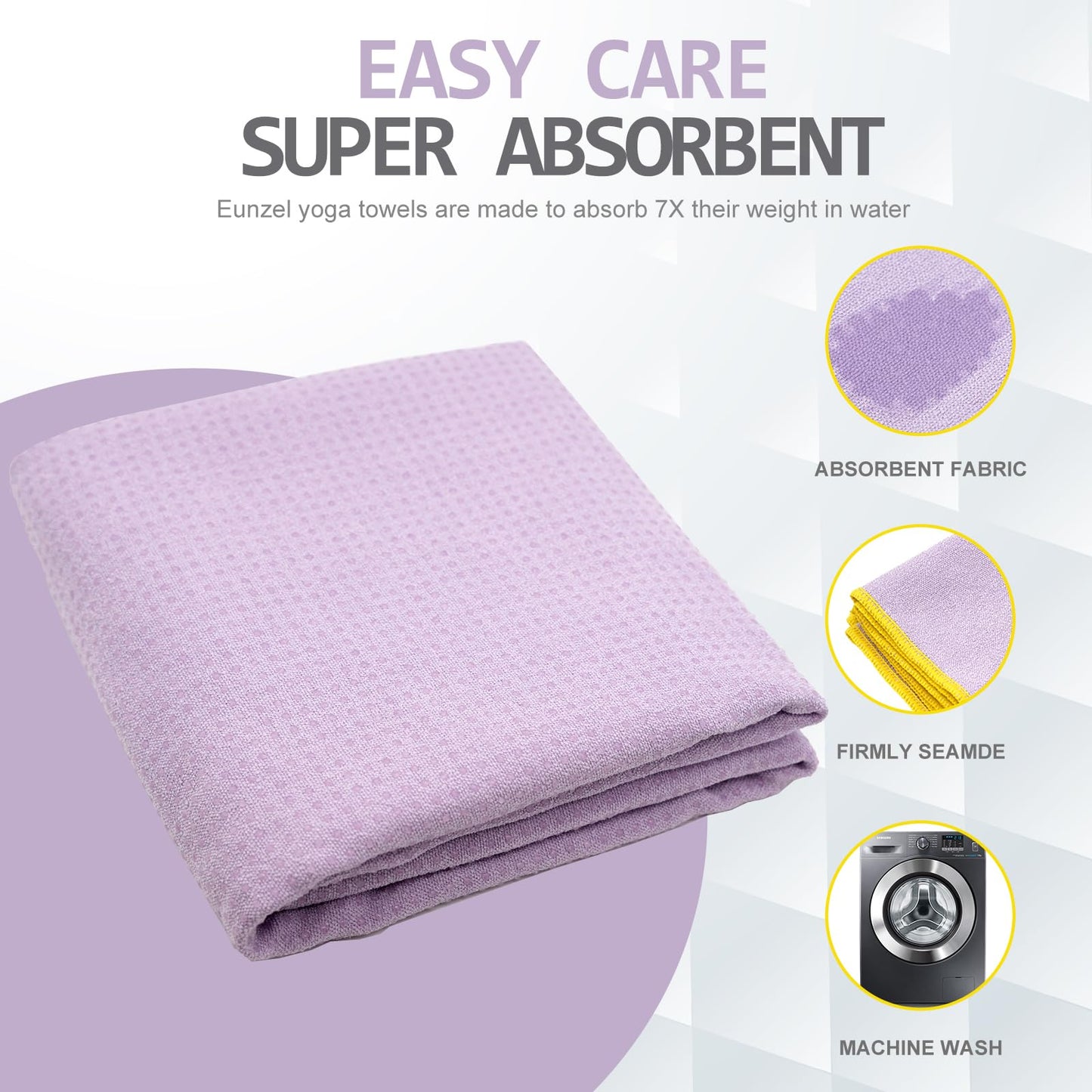 Eunzel Hot Yoga Towel - Microfiber Non Slip Yoga Mat Towel with Grip Dot Sweat Absorbent Towel for Hot Yoga, Pilates and Fitness 72" x 24", Dark Cyan/Orange