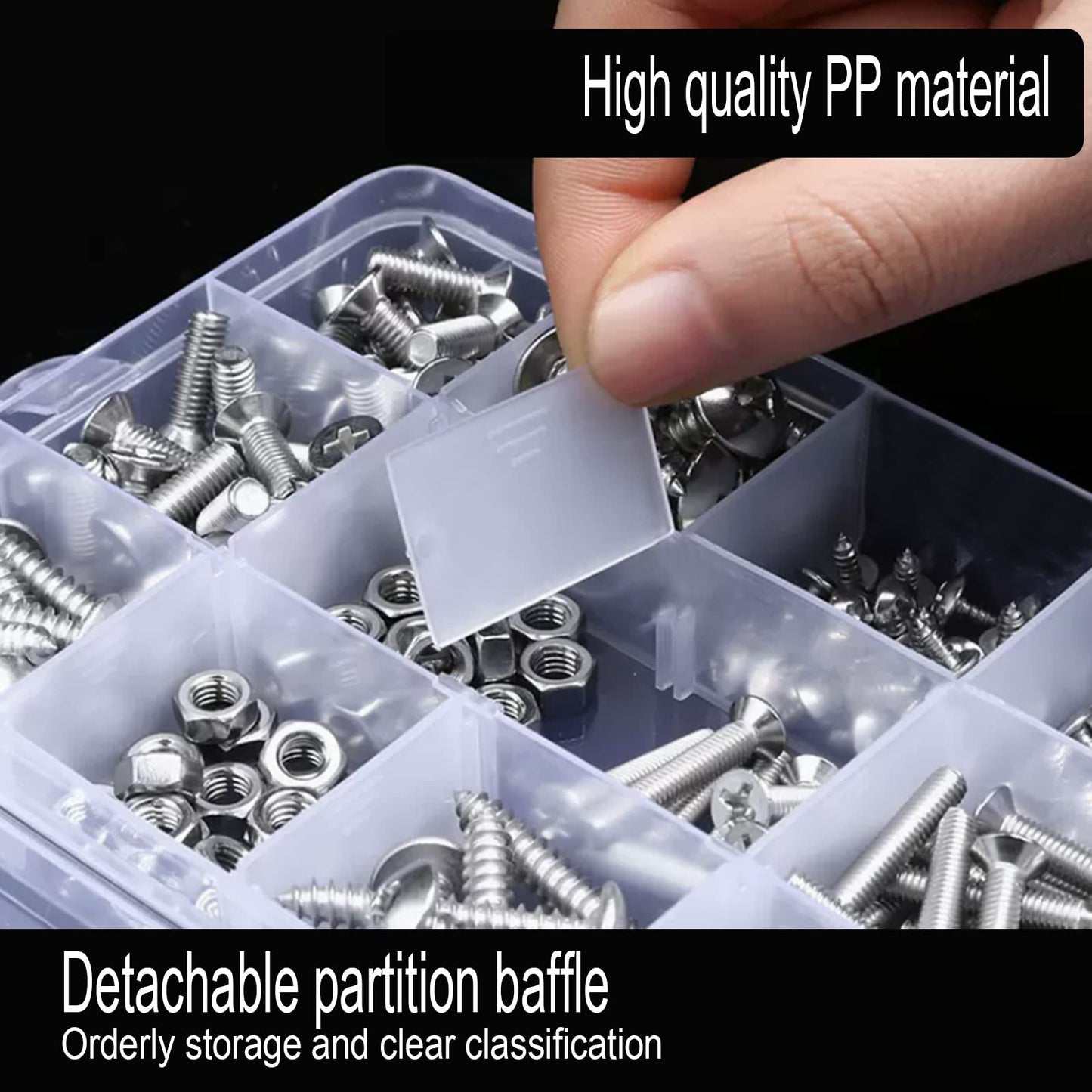 2Pack 18 Grids Craft Organizers and Storage Bead Organizer Tackle Box Organizer with Adjustable Divider, Plastic, Clear