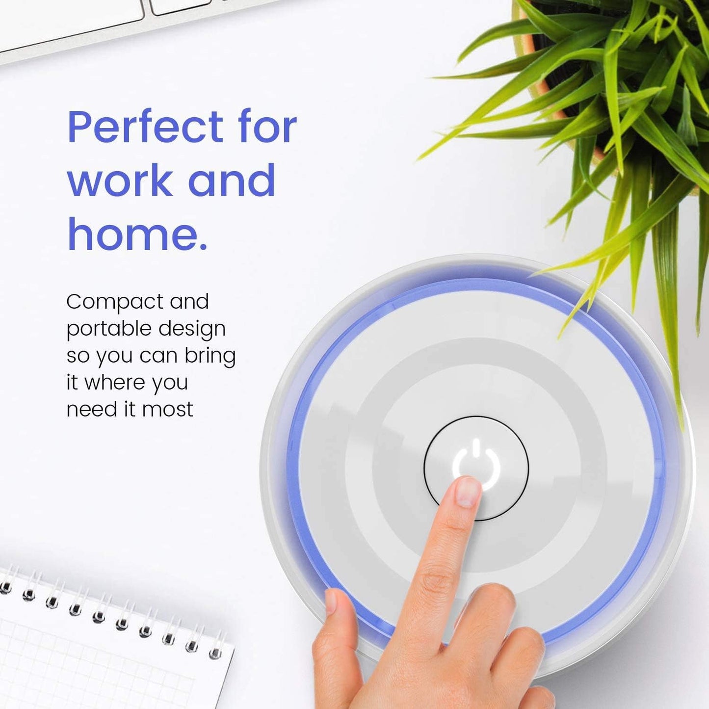Pro Breeze Small Air Purifier HEPA - True HEPA Filter, 99.7% Smoke, Dust, Pollen, Desktop Air Purifier