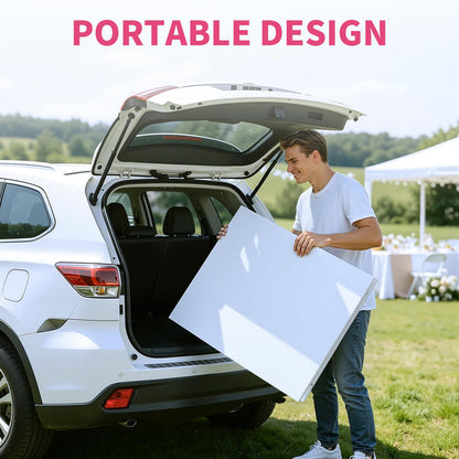 imprsv 6FT Square Arch Backdrop Stand, 0.4'' Thickness 36 LBS Reusable PVC Board with Stand, Tool-Free Assembly , SUV Friendly, Birthday Party Decoration, Photobooth Props