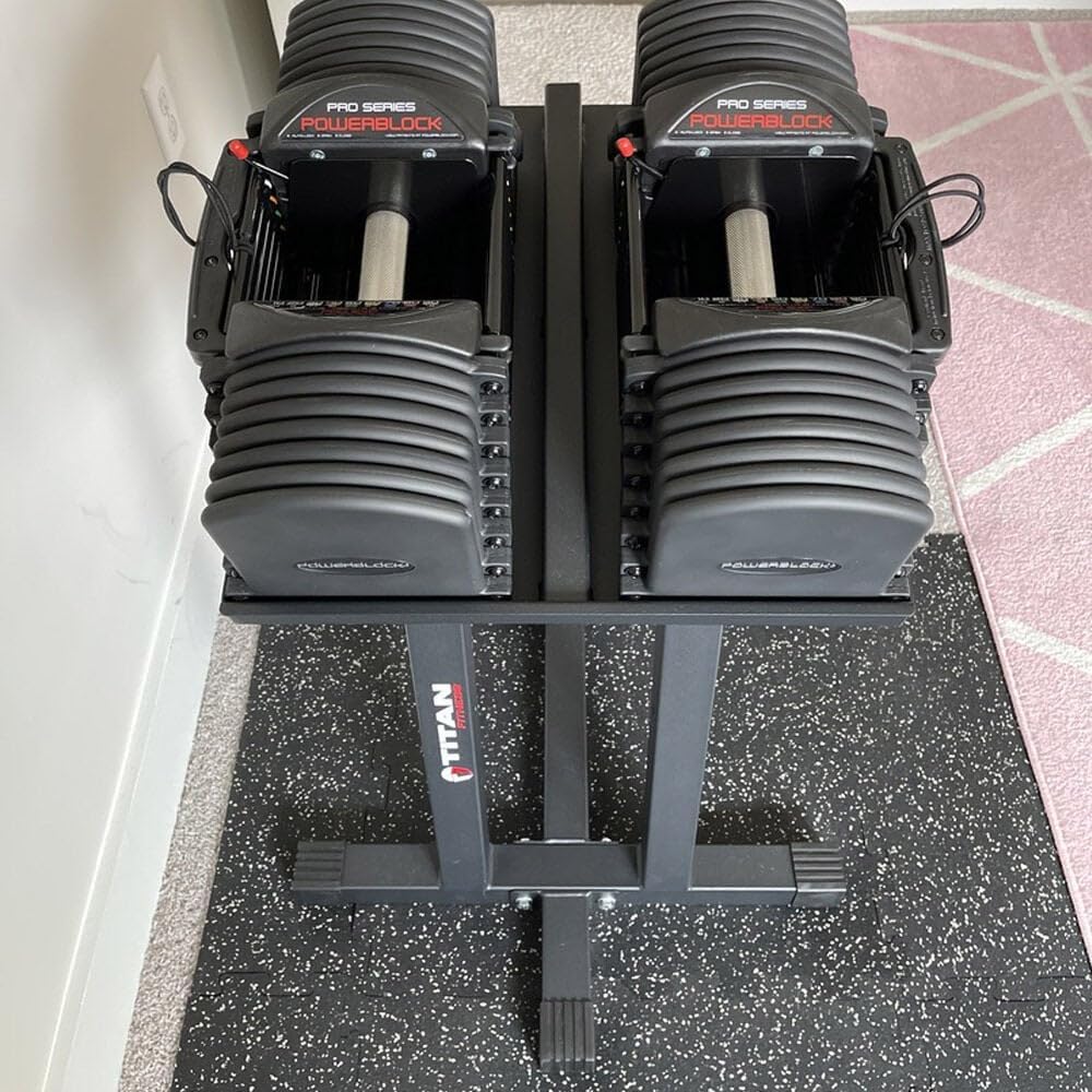 Titan Fitness Dumbbell Stand and Plate Tree, 260 LB Capacity, Organize Classic Dumbbells, Power Blocks, Loose Plates, Home Gym Storage Rack