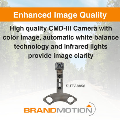 Brandmotion SUTV-8858 SummitView Adjustable Rear Vision System with Infrared Camera fits 2007-2018+ Wrangler JK with Aftermarket Display | Waterproof Case | IR Night Vision