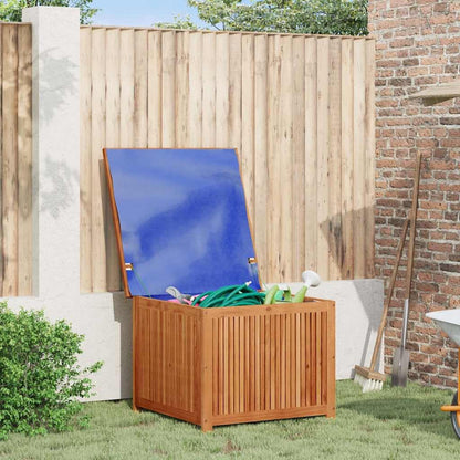 GKHPYURE Solid Acacia Wood Patio Storage Box with Water-Proof Bag, 29.5x29.5x22.8 Inch Outdoor Storage Box for Cushions, Pillows, and Garden Tools