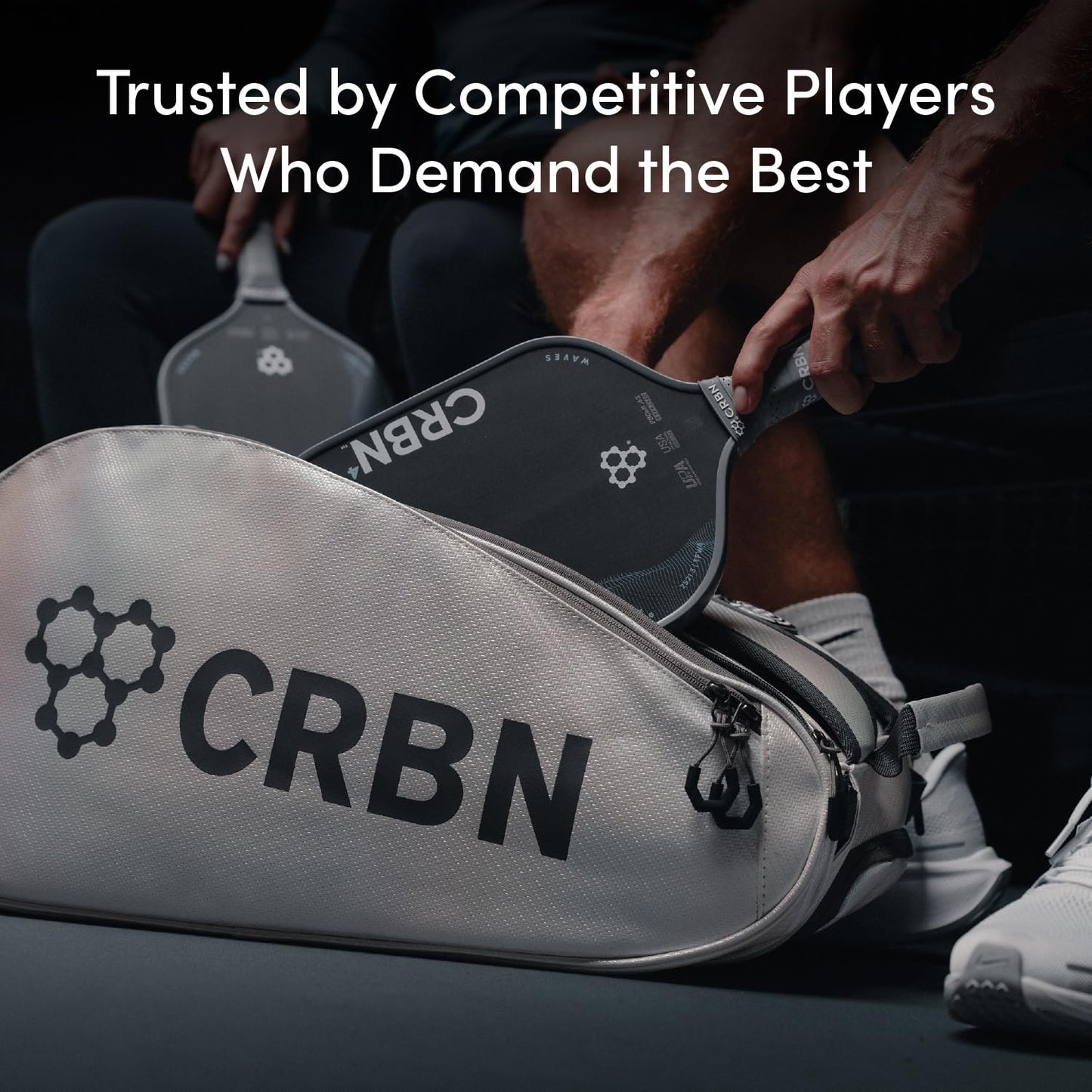 CRBN Pickleball - TruFoam Waves Paddle - Elongated w/Long Handle - Carbon Fiber Pickleball Paddle - 100% Foam Core Designed for Maximum Power, 14mm