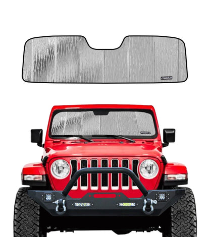 Pigenius Windshield Sun Shade for Jeep Wrangler JL 2018-2025, Gladiator 2020-2025 Front Window Sunshade - AstraGuard