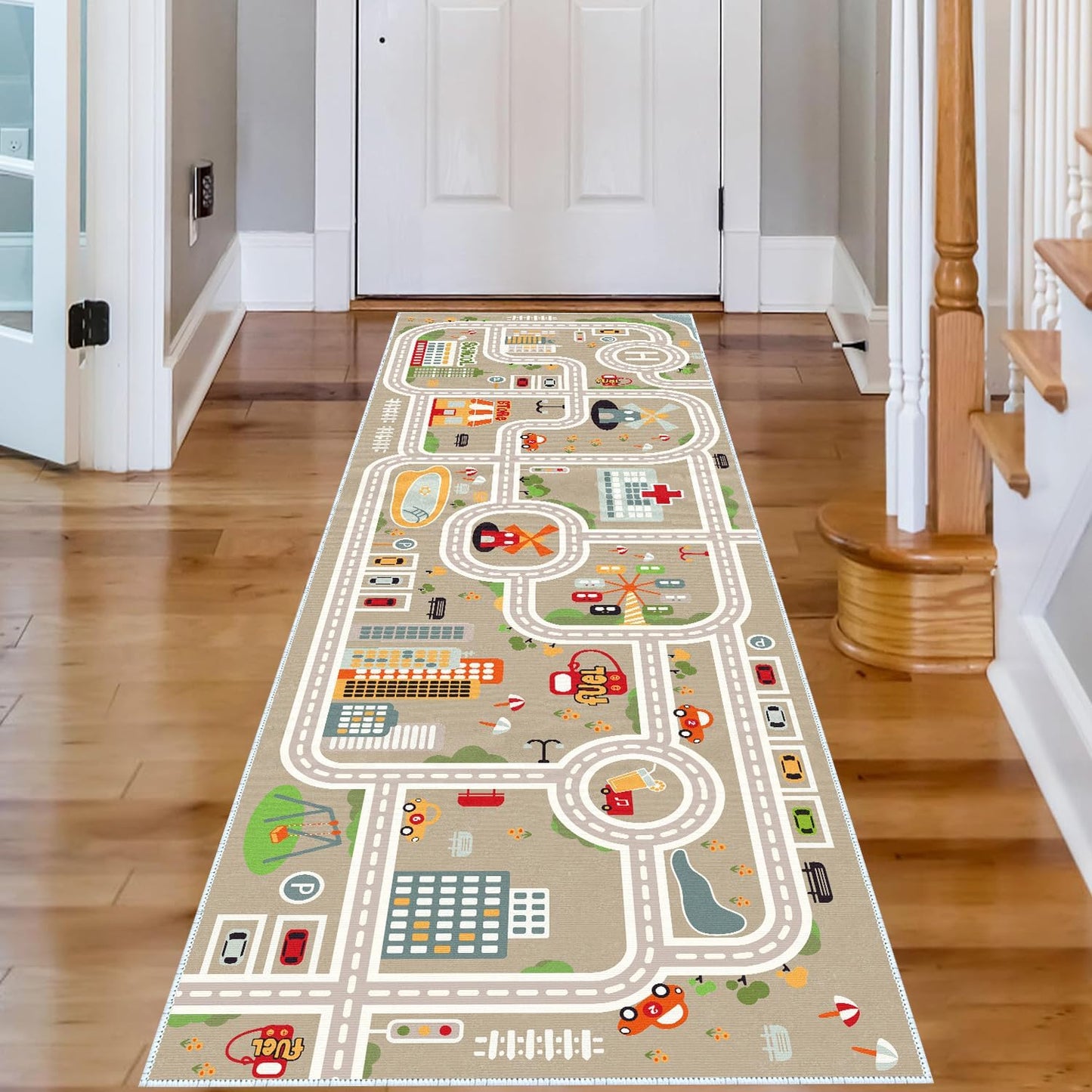 XRYZHC 2' 6' 2' 6') Kids Car Train Rug, x Boys Play Carpet, Floor Mat Playmat for Playroom Bedroom Kids Toddler RoomNon