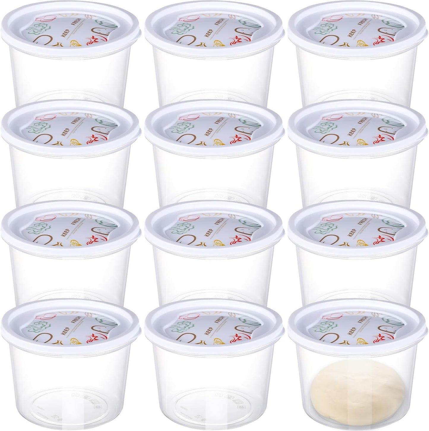 Pizza Dough Proofing Box, Set of 12 Stackable Containers with Lid for Family Size Dough