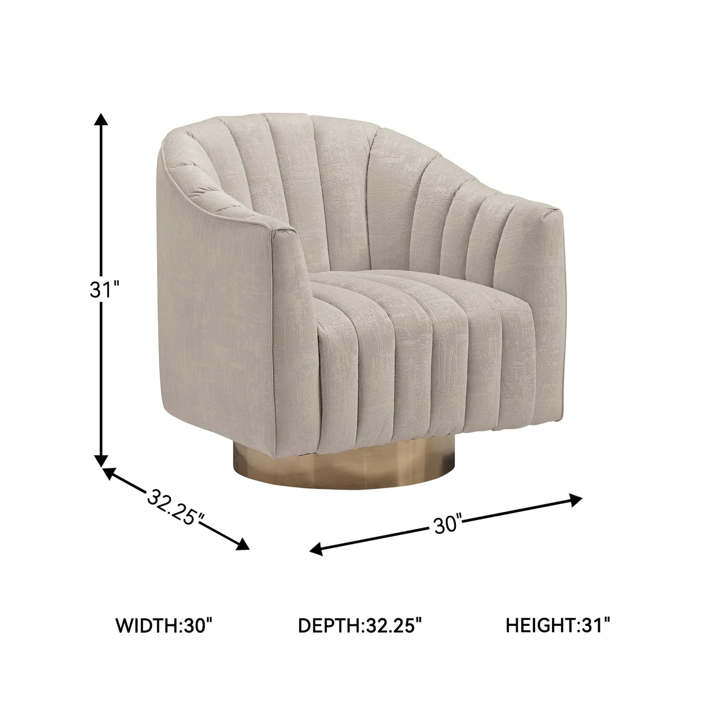 Signature Design by Ashley Penzlin Swivel Accent Chair, Beige