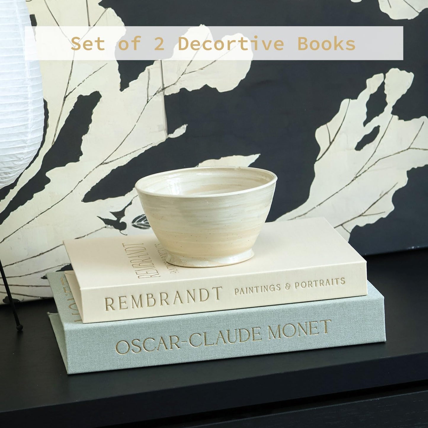 HMMSTR Decor-Set 2 Modern Coffee Table Books-Decorative Books for Home of Linen Fake Books Decorative Boxes-Faux Book