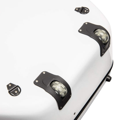 MI&VI CC-7002 Classic Carbon Fiber Composite Cello Case (Full Size) 4/4 with Wheels | Carry Straps | 11.5lb Lightweight | Tough Shell (White)