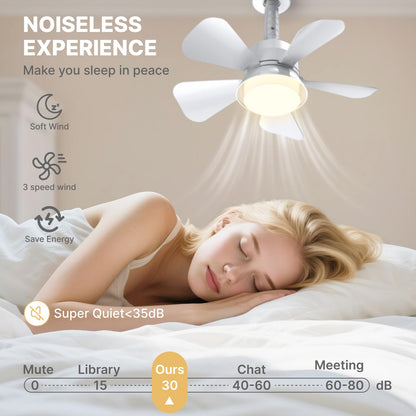 LITLISFlY White Ceiling Fan with LED Lights, 5-Level Dimmable Light, Low Profile Flush Mount Fan, Quiet Operation, Remote Control, 3CCT, Perfect for Bedroom, Kitchen & Patio