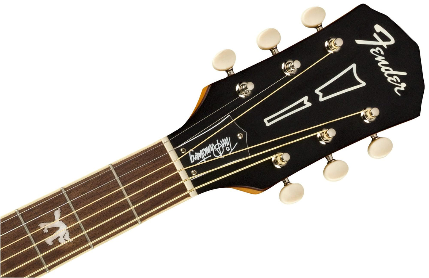 Fender Tim Armstrong Hellcat Concert Acoustic-Electric Guitar - Left-Handed Natural Bundle with Strings, Strap, Picks, and Austin Bazaar Instructional DVD