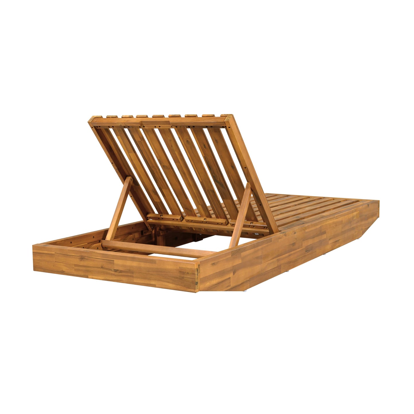Christopher Knight Home Maril Acacia Wood Chaise Lounge Chair Outdoor, Adjustable Backrest Sun Lounger Recliner, Wooden Patio Sun Bathing Lounge Chair, Teak