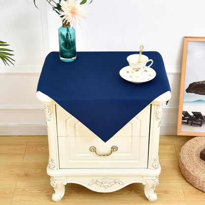 24x24 inch, NEWISHER Navy Blue Square Tablecloth Heavy Duty Polyester Fabric Table Cloth, Washable Solid Reusable Table