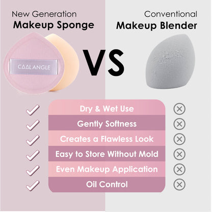 5Pcs Makeup Sponge For Foundation Concealer And Powder, Latex Free Blender Sponge For Natural And Easy Makeup Soft Long-lasting And Beginner-friendly, Green, Medium