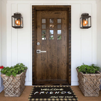 Welcome Friends Funny Quotes Doormat, Kitchen New Home House Bedroom Entrance Area Rugs for Indoor/Outdoor