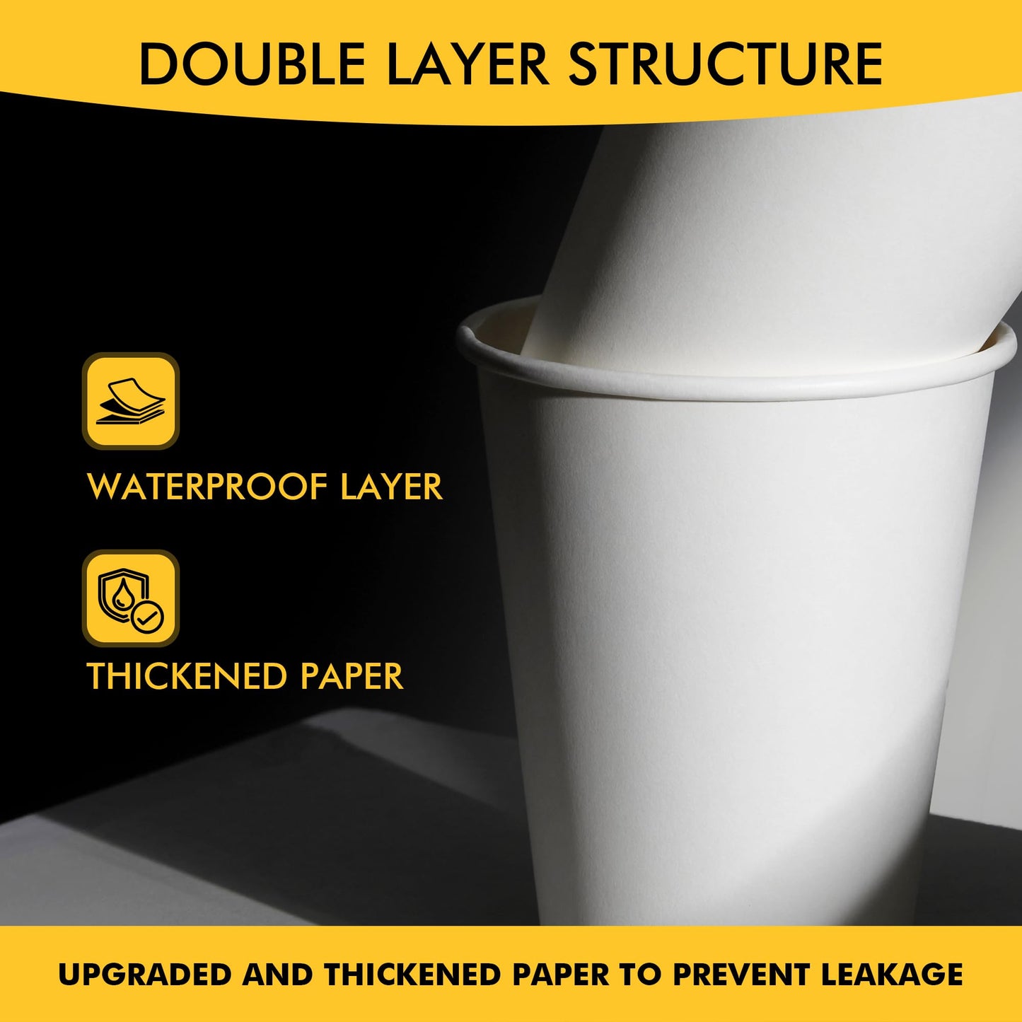 RACETOP [100 pack] Disposable Coffee Cups with Lids 12 oz, Hot Paper Cups with Lids, To Go Cup with Lid