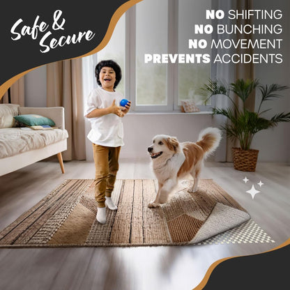 Nevlers Non Slip 3'x5' Rug Pads, White PVC Foam Rug Gripper for Hardwood Floors, Indoor/Outdoor Anti Skid