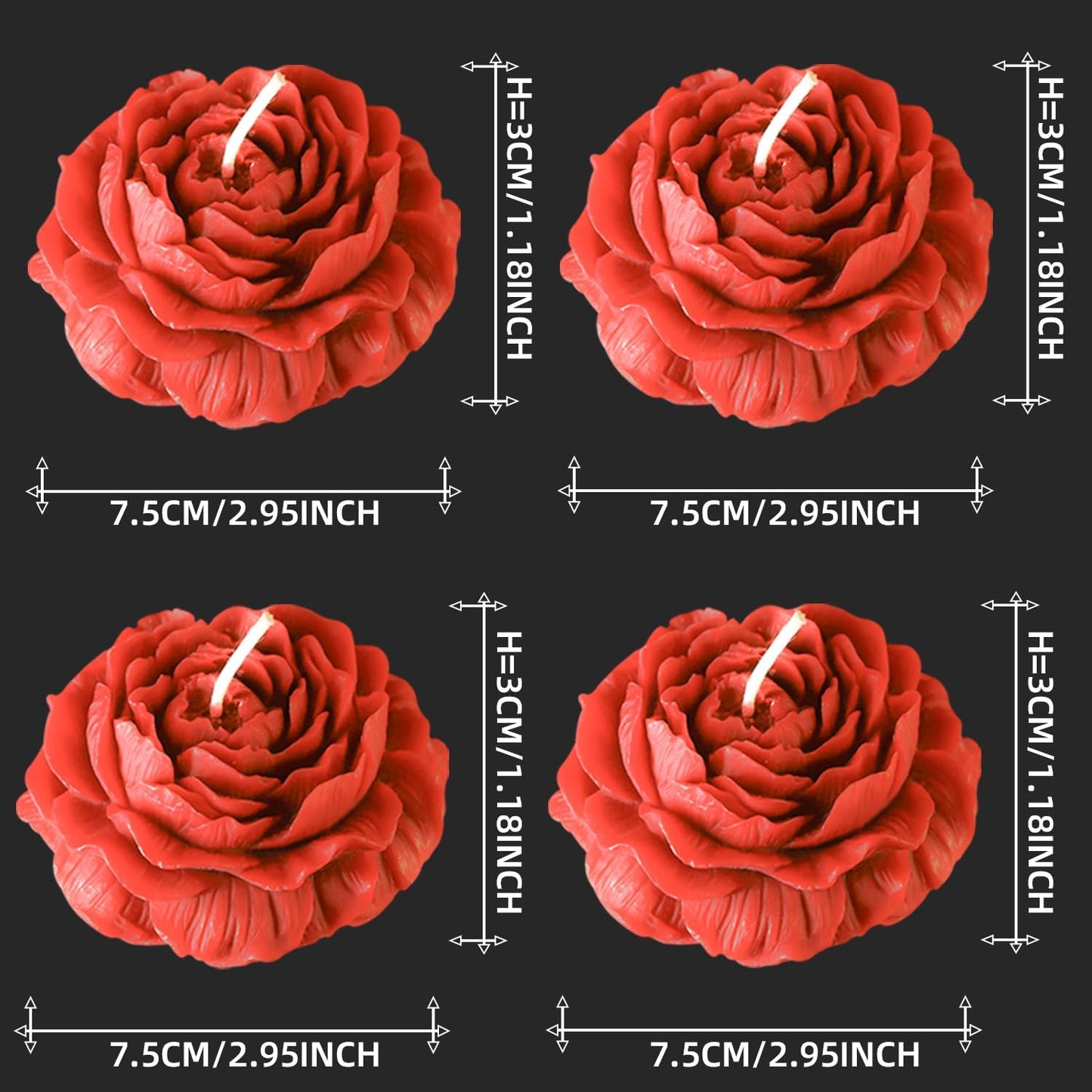 YGOJKE Low Temperature Candles,Romantic Wax Play Candles Low Heat for Lovers Couples Heart Rose Scented Luminous Adult