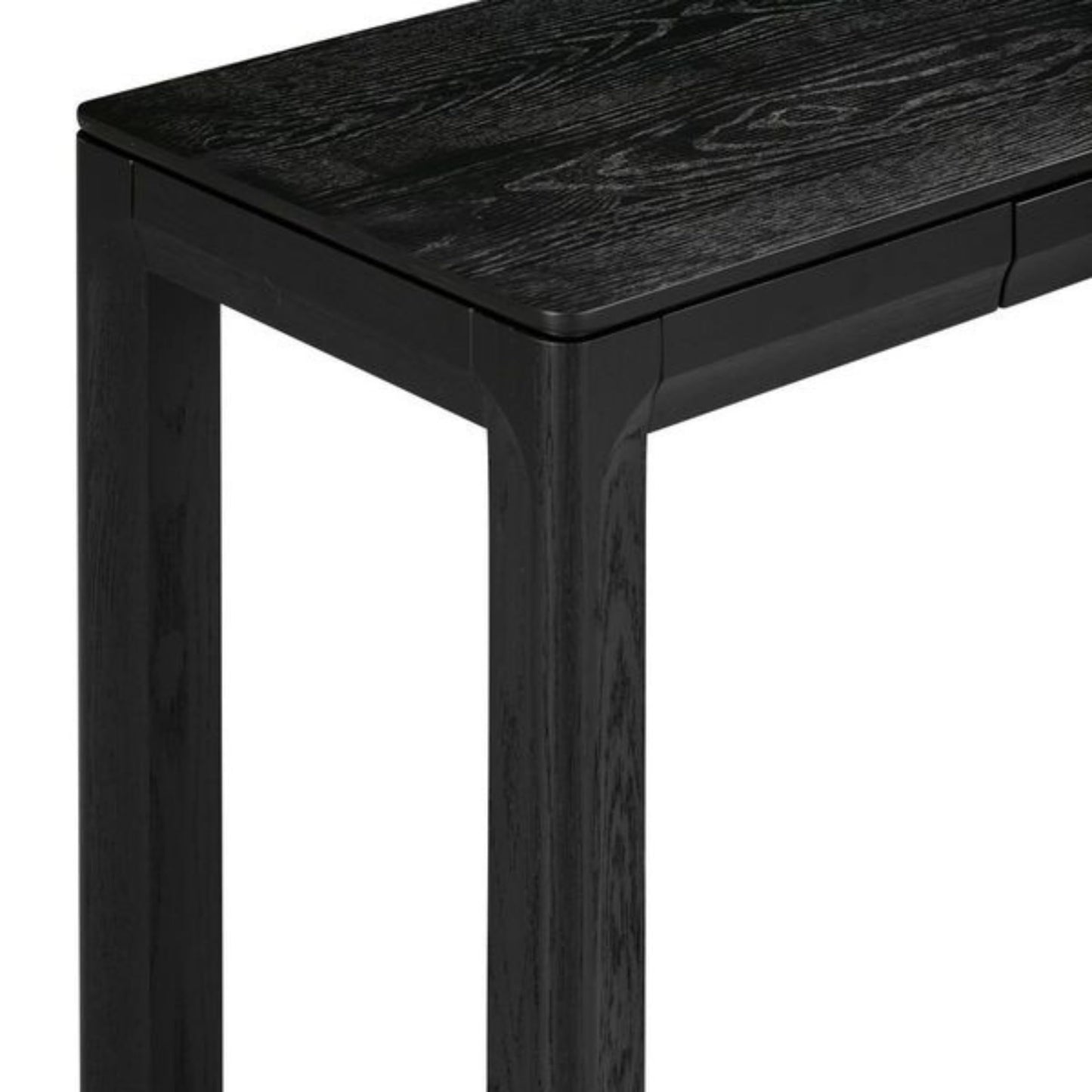 NTC Flow 47-Inch Console Table, Modern Solid Wood Entryway Table with Hidden Drawer, Waterproof & Heat Resistant, Narrow Table for Hallway, Living Room & Foyer, Burnt Black