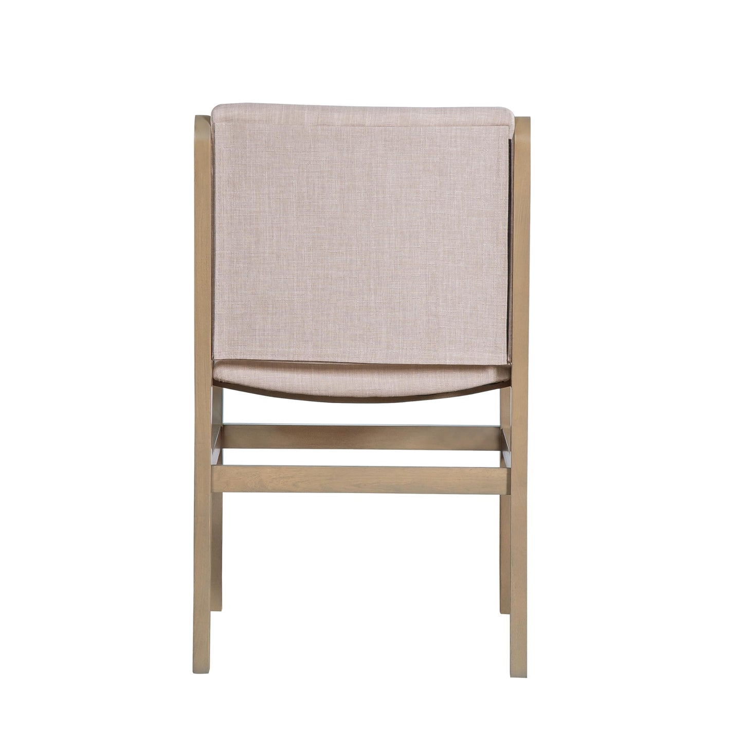 Christopher Knight Home Dash Rubber Wood Dining Chairs Set of 4, Modern Upholstered Dining Chairs, Armless Kitchen Chairs, Dining Room Living Room Accent Chair for Extra Seat, Light Natural+Beige