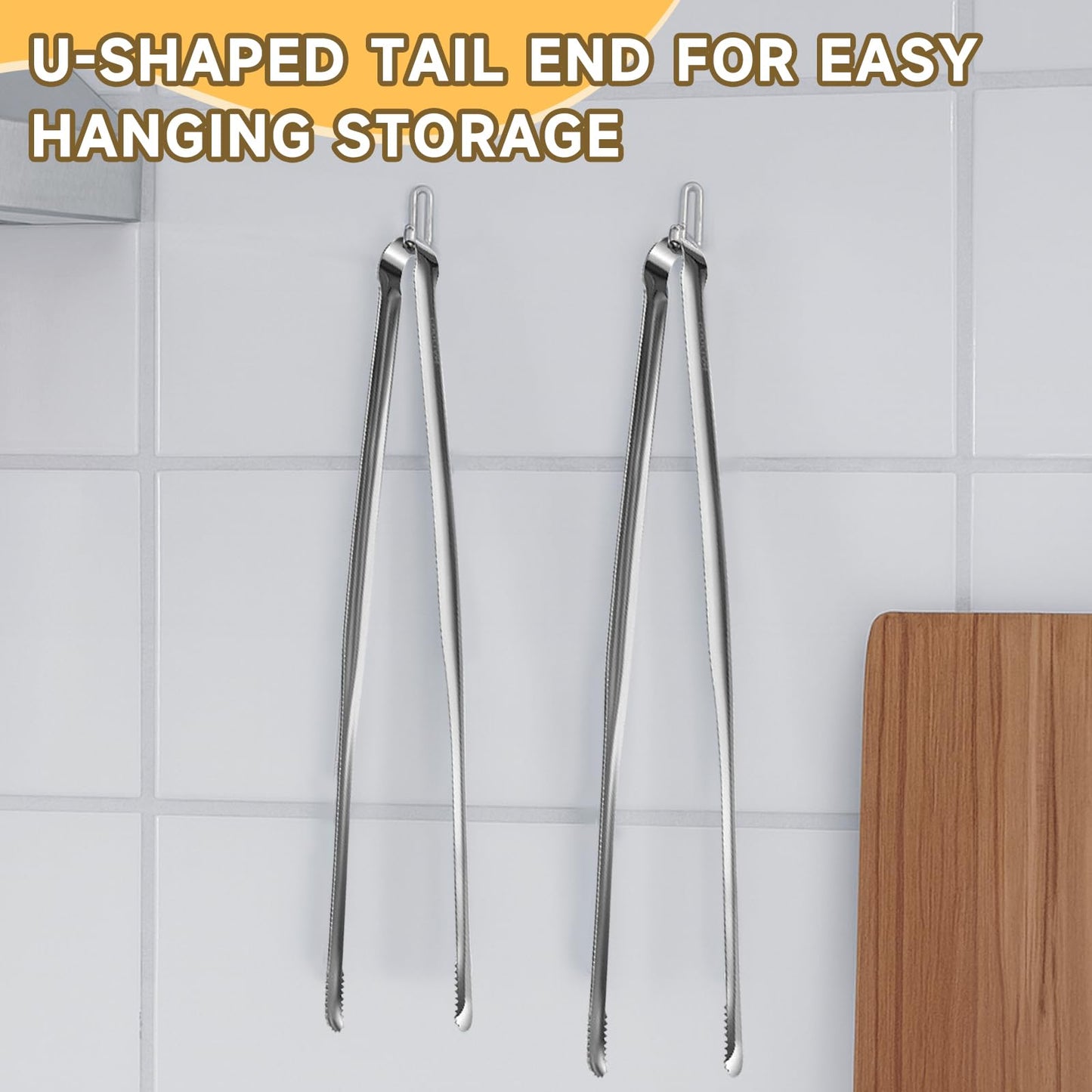 Precision Serrated Non-Slip Tips Cooking Tongs 2 pcs (9" &11"), Stainless Steel Kitchen Tweezer Tongs, Cooking Tweezers Stainless Steel for Grilling, Frying, and Oven