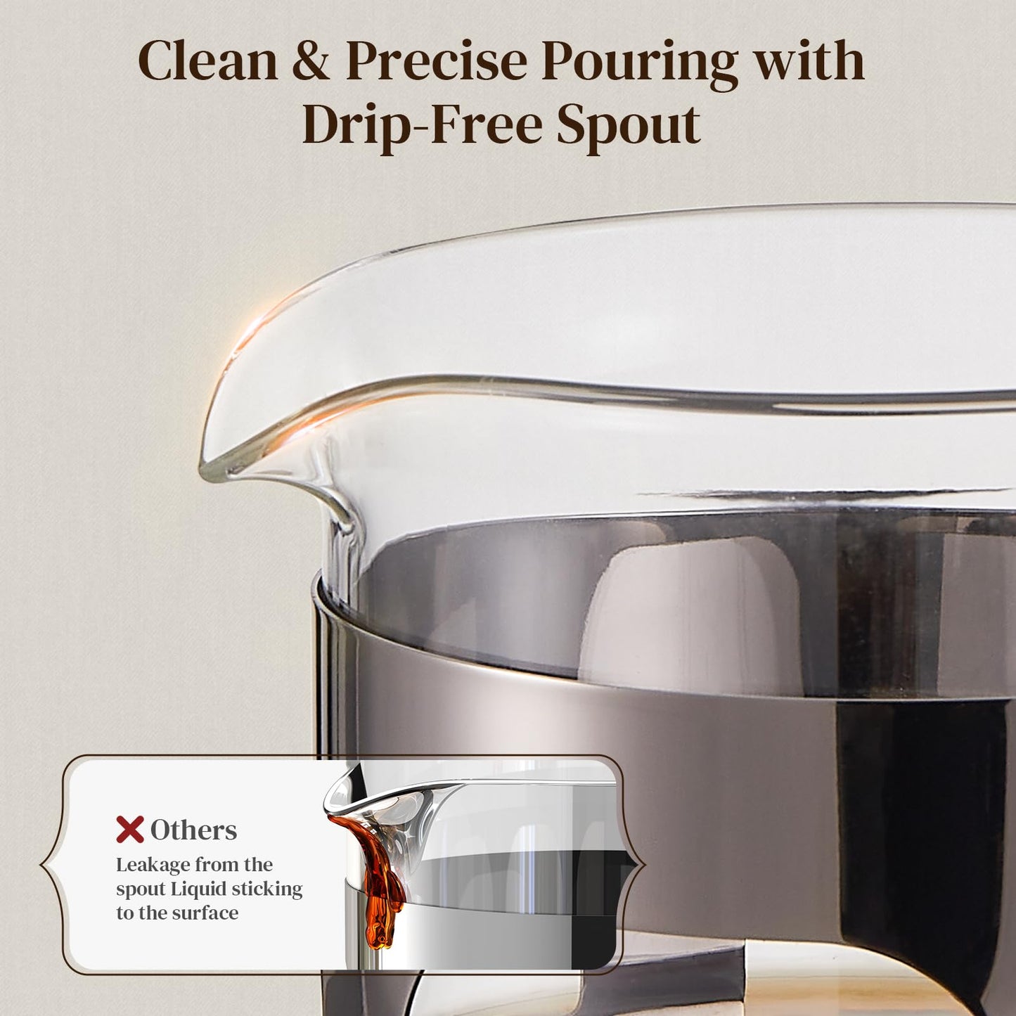 Veken French Press Coffee Maker 21oz 0.6 L, Single Serve Small Pot, Heat Resistant Thickened Borosilicate Glass,Stainless Steel Brewer,Cold Brew Cafetera Teapot for Kitchen Travel Camping, Dark Pewter