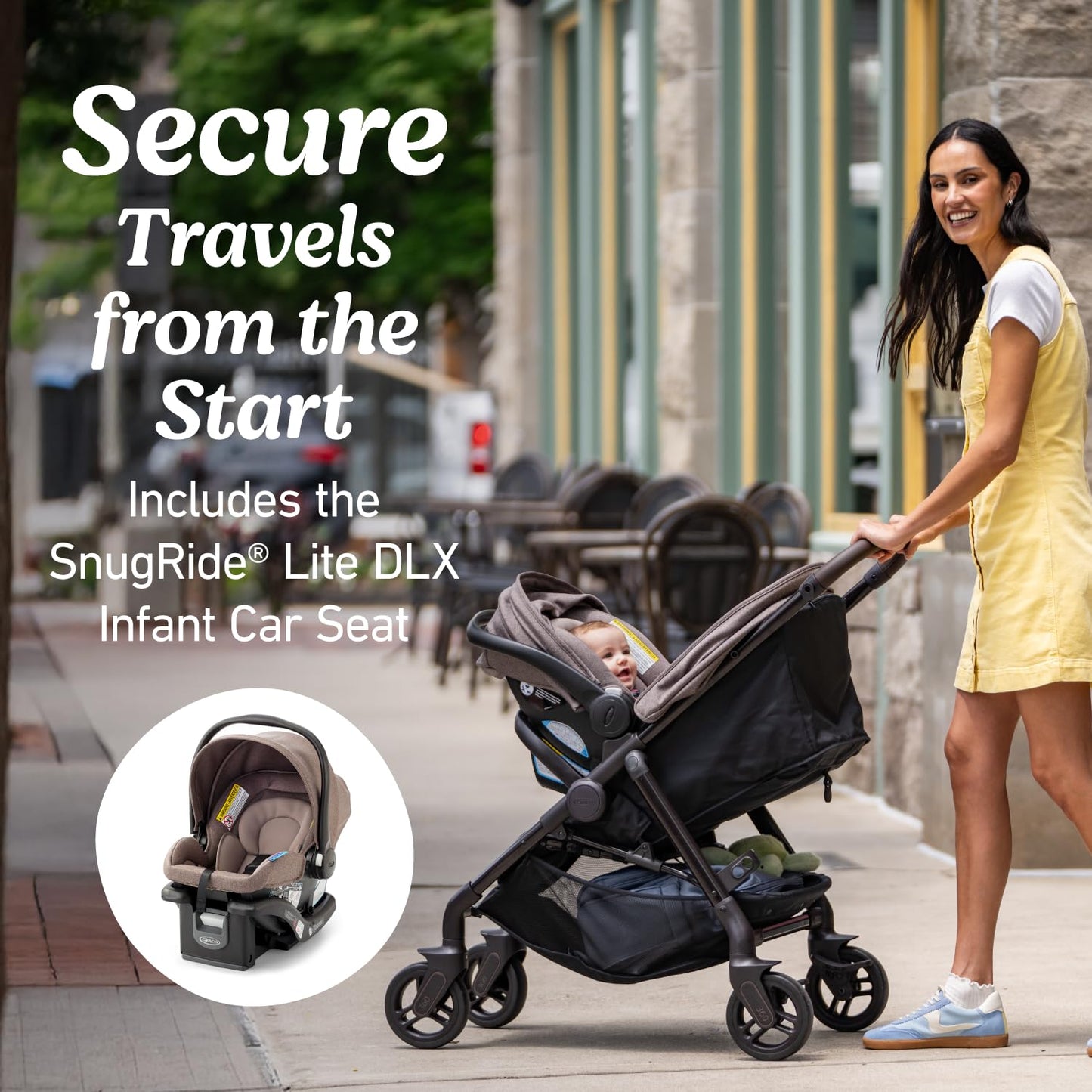 Graco Merge Travel System - Swivel Wheel Baby Stroller Car Seat Combo, Travel System Stroller with 360-Degree Rotating Wheels