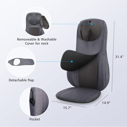 COMFIER Shiatsu Neck Back Massager with Heat, Adjustable Massage Chair Pad Back Support Massage Seat Cushion for Full Body Massager Gifts for Dad