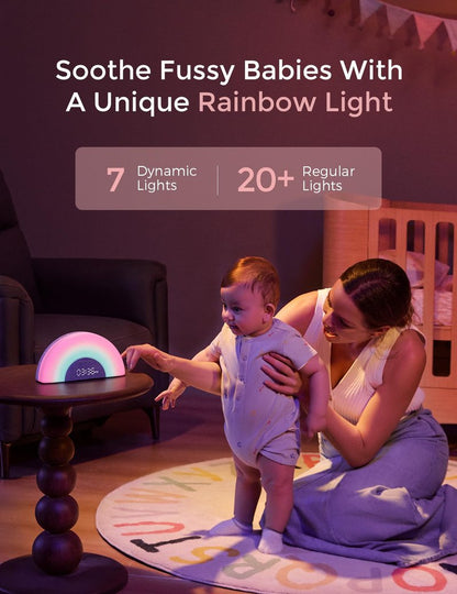 Momcozy Baby Sound Machine & Night Light–White Noise Machine with App Control, Sunrise Alarm, 34 Soothing Sounds–Sleep Trainer for Newborns & Toddlers, Travel Nursery Essential